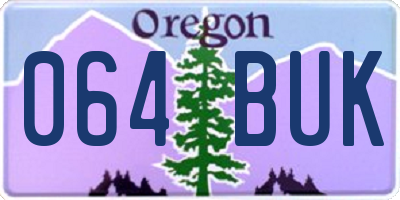OR license plate 064BUK