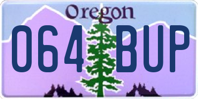 OR license plate 064BUP