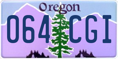 OR license plate 064CGI