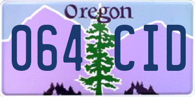 OR license plate 064CID