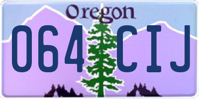 OR license plate 064CIJ
