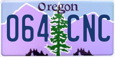 OR license plate 064CNC