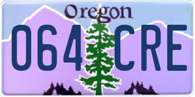 OR license plate 064CRE