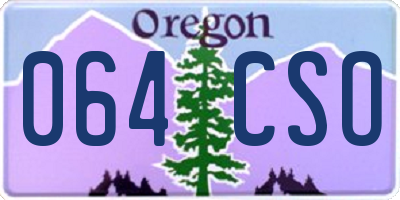 OR license plate 064CSO