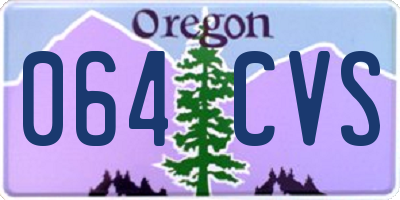 OR license plate 064CVS