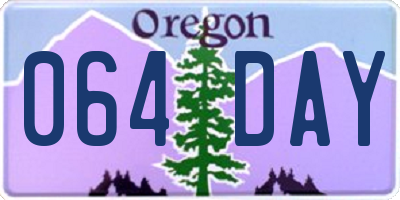 OR license plate 064DAY