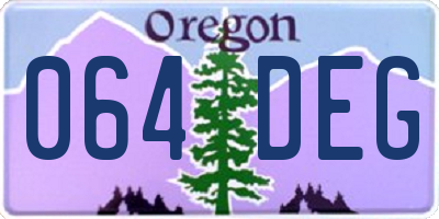 OR license plate 064DEG