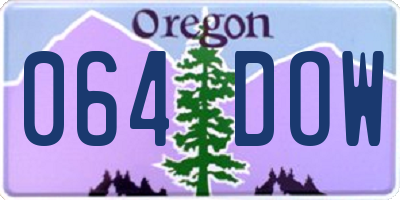 OR license plate 064DOW