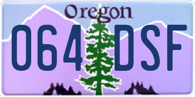 OR license plate 064DSF