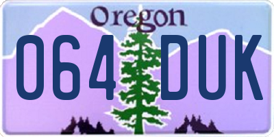 OR license plate 064DUK