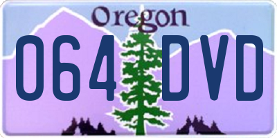 OR license plate 064DVD
