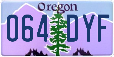 OR license plate 064DYF