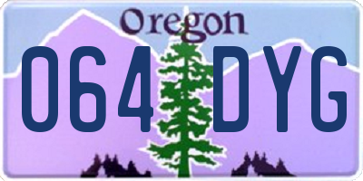OR license plate 064DYG