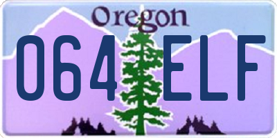 OR license plate 064ELF