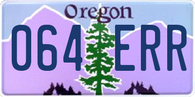 OR license plate 064ERR