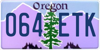 OR license plate 064ETK