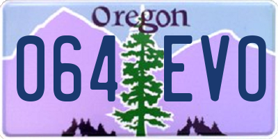 OR license plate 064EVO