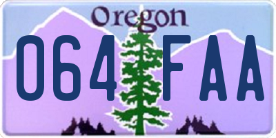 OR license plate 064FAA
