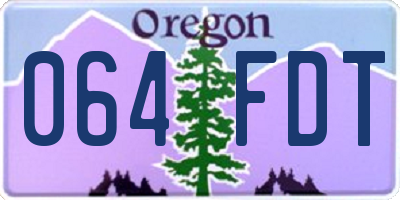 OR license plate 064FDT
