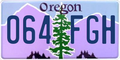 OR license plate 064FGH