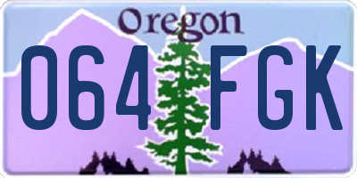 OR license plate 064FGK