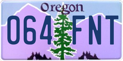 OR license plate 064FNT