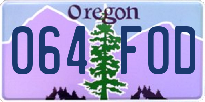 OR license plate 064FOD