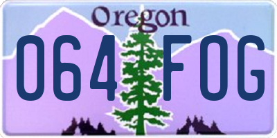 OR license plate 064FOG