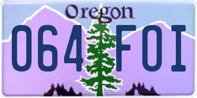 OR license plate 064FOI