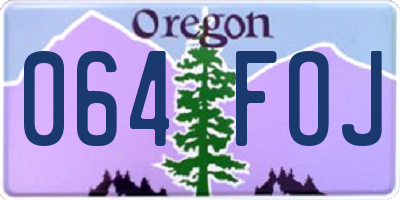 OR license plate 064FOJ