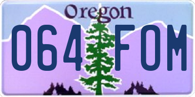 OR license plate 064FOM