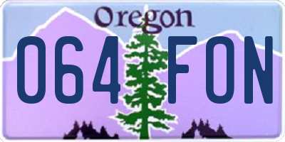 OR license plate 064FON