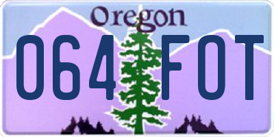 OR license plate 064FOT