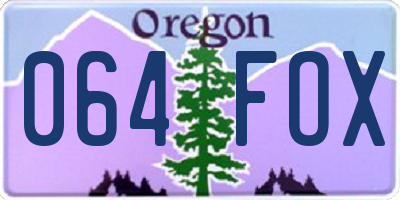 OR license plate 064FOX