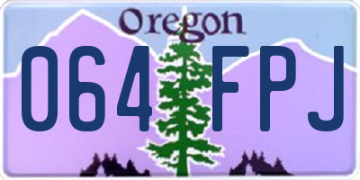 OR license plate 064FPJ
