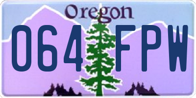 OR license plate 064FPW