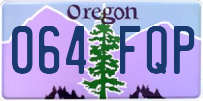 OR license plate 064FQP