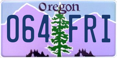 OR license plate 064FRI