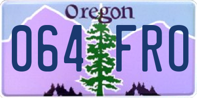 OR license plate 064FRO