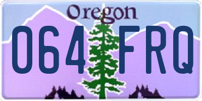 OR license plate 064FRQ