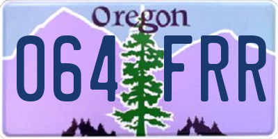 OR license plate 064FRR
