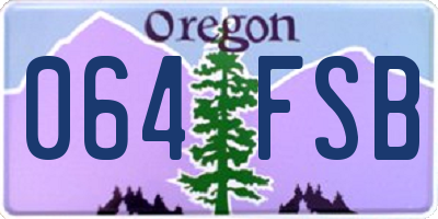 OR license plate 064FSB