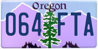 OR license plate 064FTA