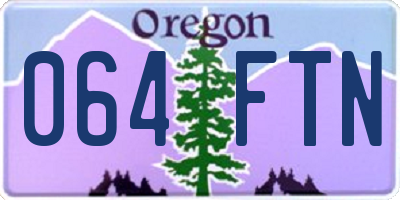 OR license plate 064FTN