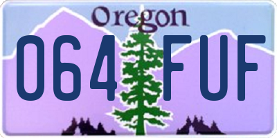 OR license plate 064FUF