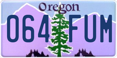 OR license plate 064FUM