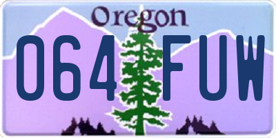 OR license plate 064FUW