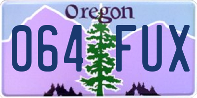 OR license plate 064FUX