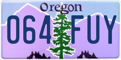 OR license plate 064FUY