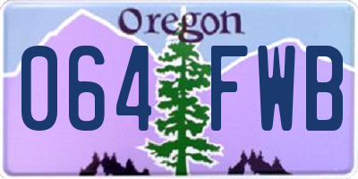 OR license plate 064FWB